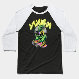 Dinosaurus Playing Skateboard Baseball T-Shirt